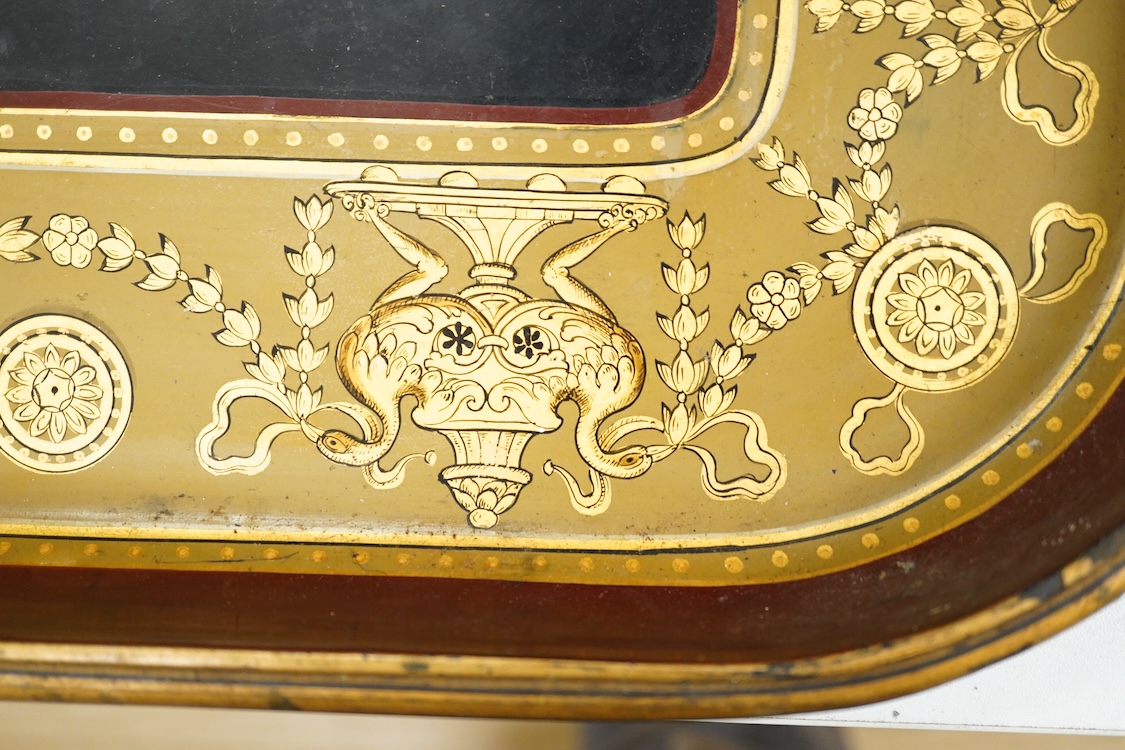 An early Victorian papier mache tray, 61cm x 47cm